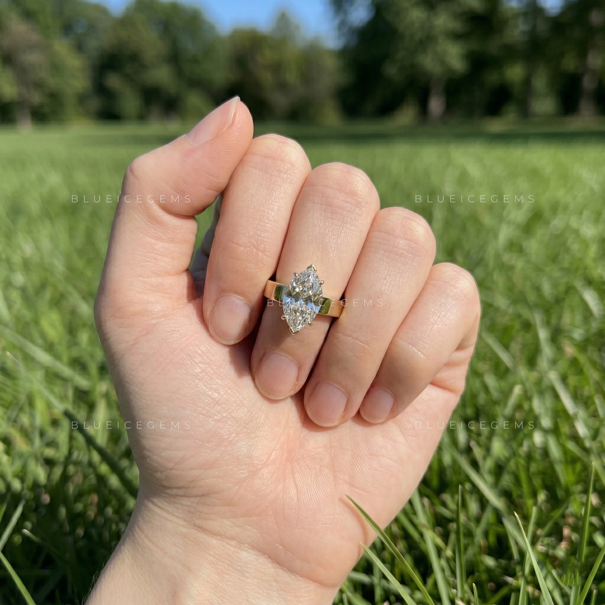 Vintage Heirloom Marquise Old Mine Cut Solitaire Ring