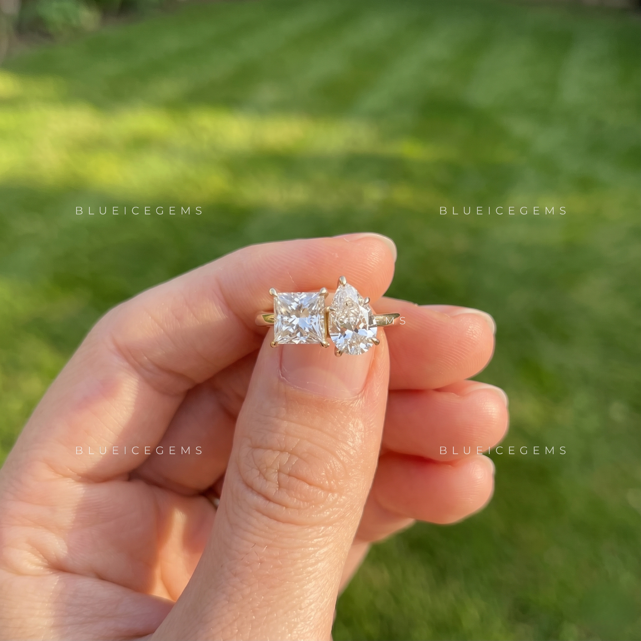 Regal Splendor Princess and Pear Engagement Ring