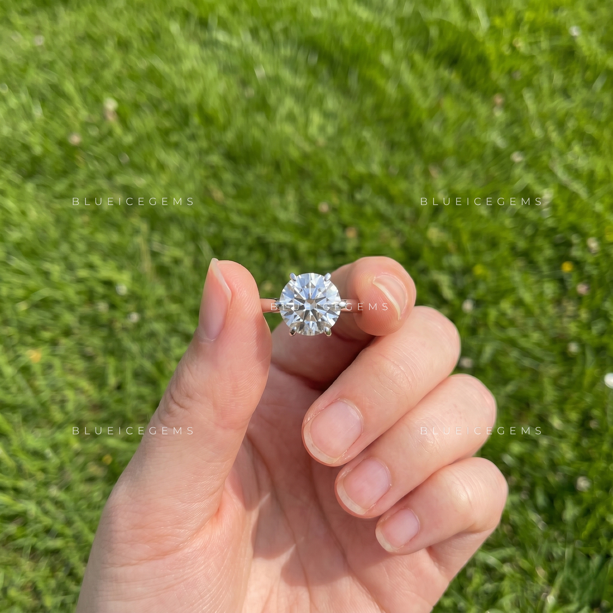 Serenade of Light Round Cut Accent Engagement Ring