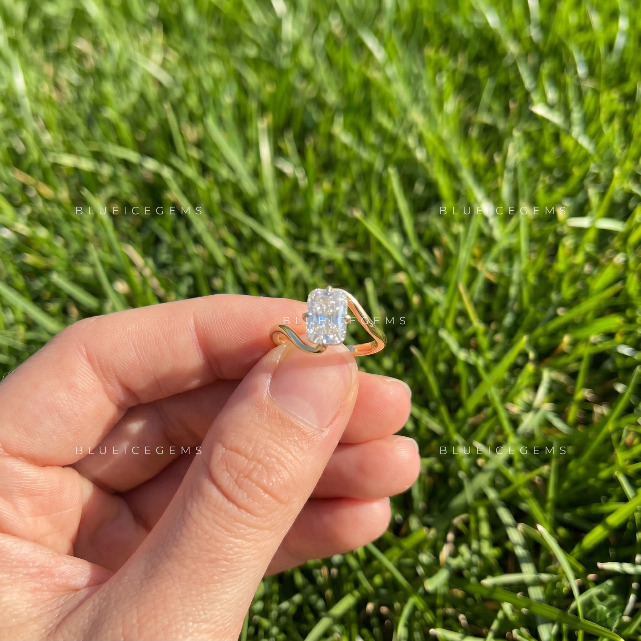 Vintage Elegance Old Mine Cushion Cut Bypass Solitaire Engagement Ring