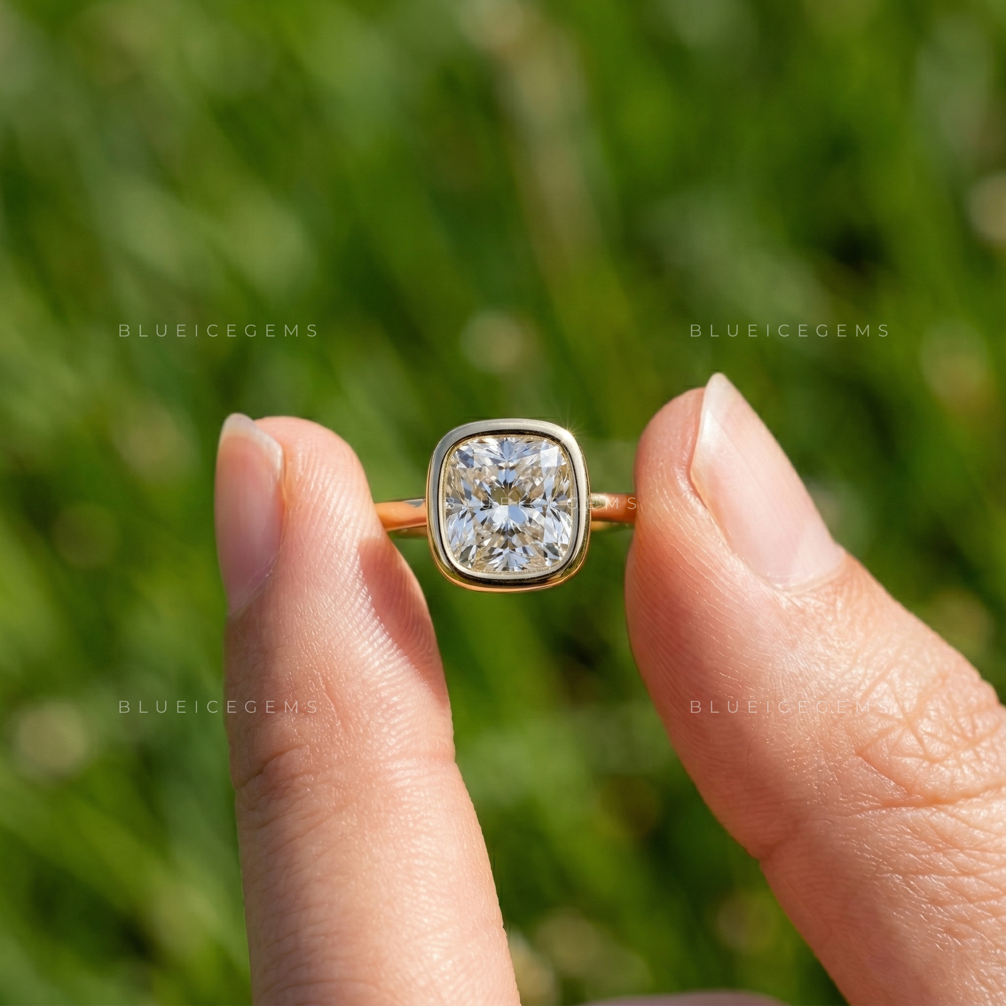 Velvet Radiance Cushion Cut Solitaire Ring