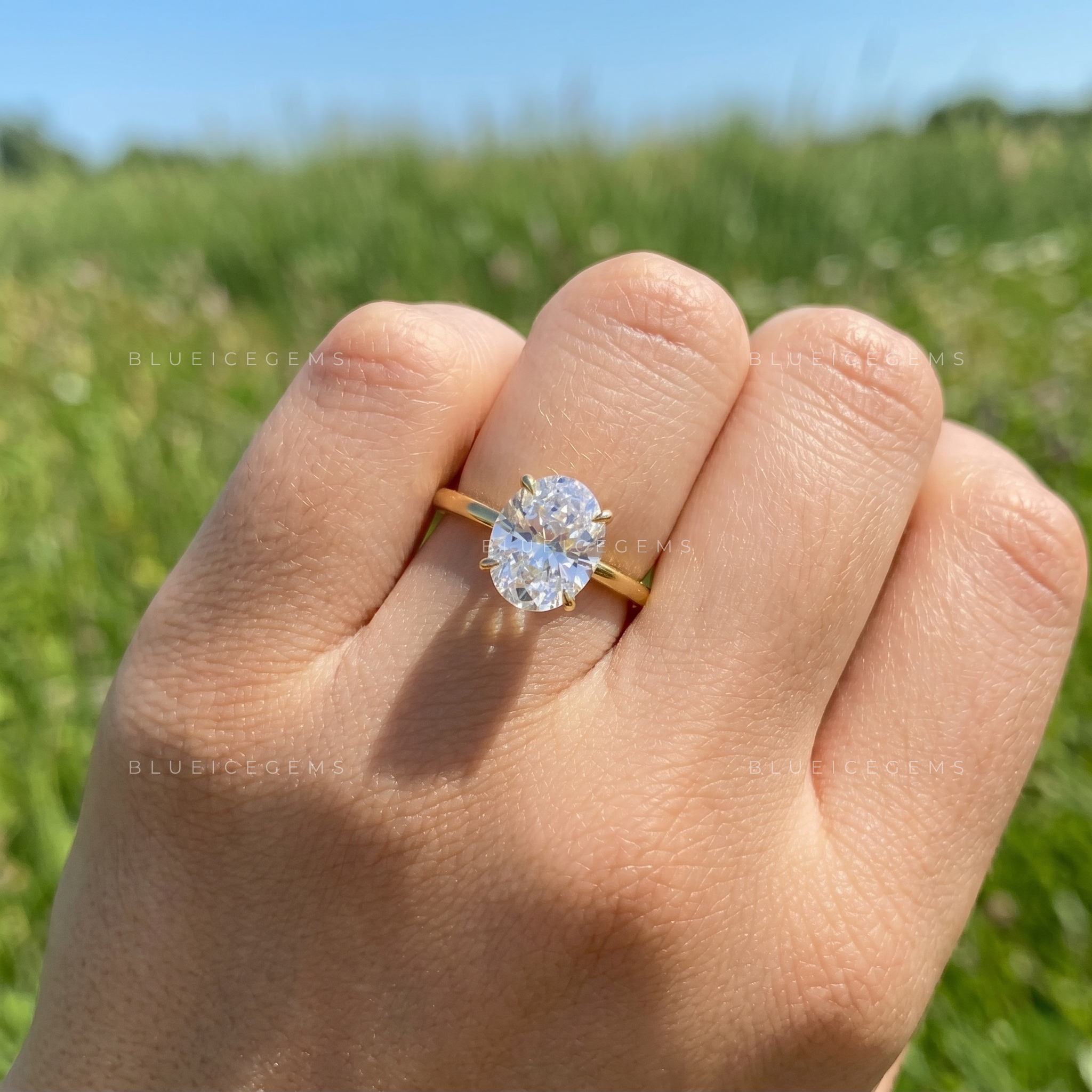 Ethereal Majesty Oval Cut Eco-Conscious Solitaire Engagement Ring