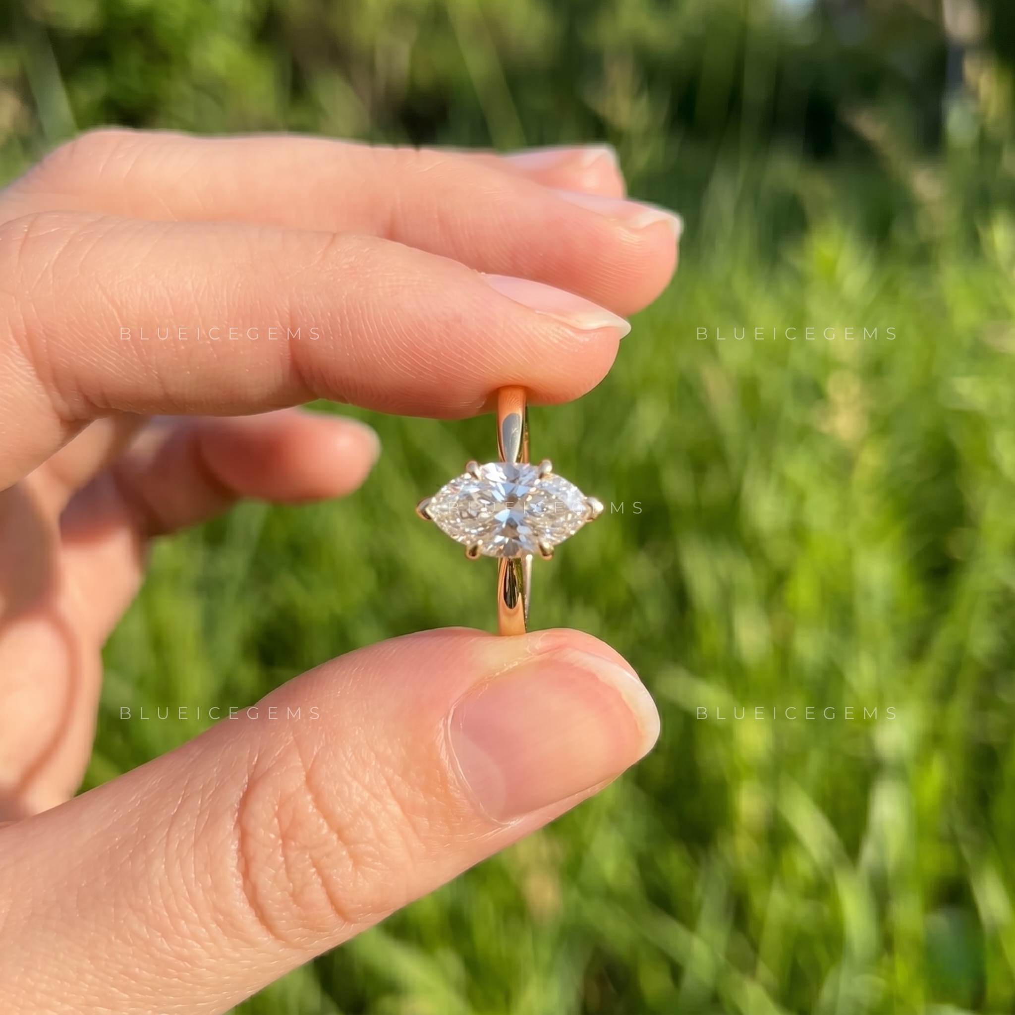 Aurelia Marquise Cut Hidden Halo Solitaire Engagement Ring