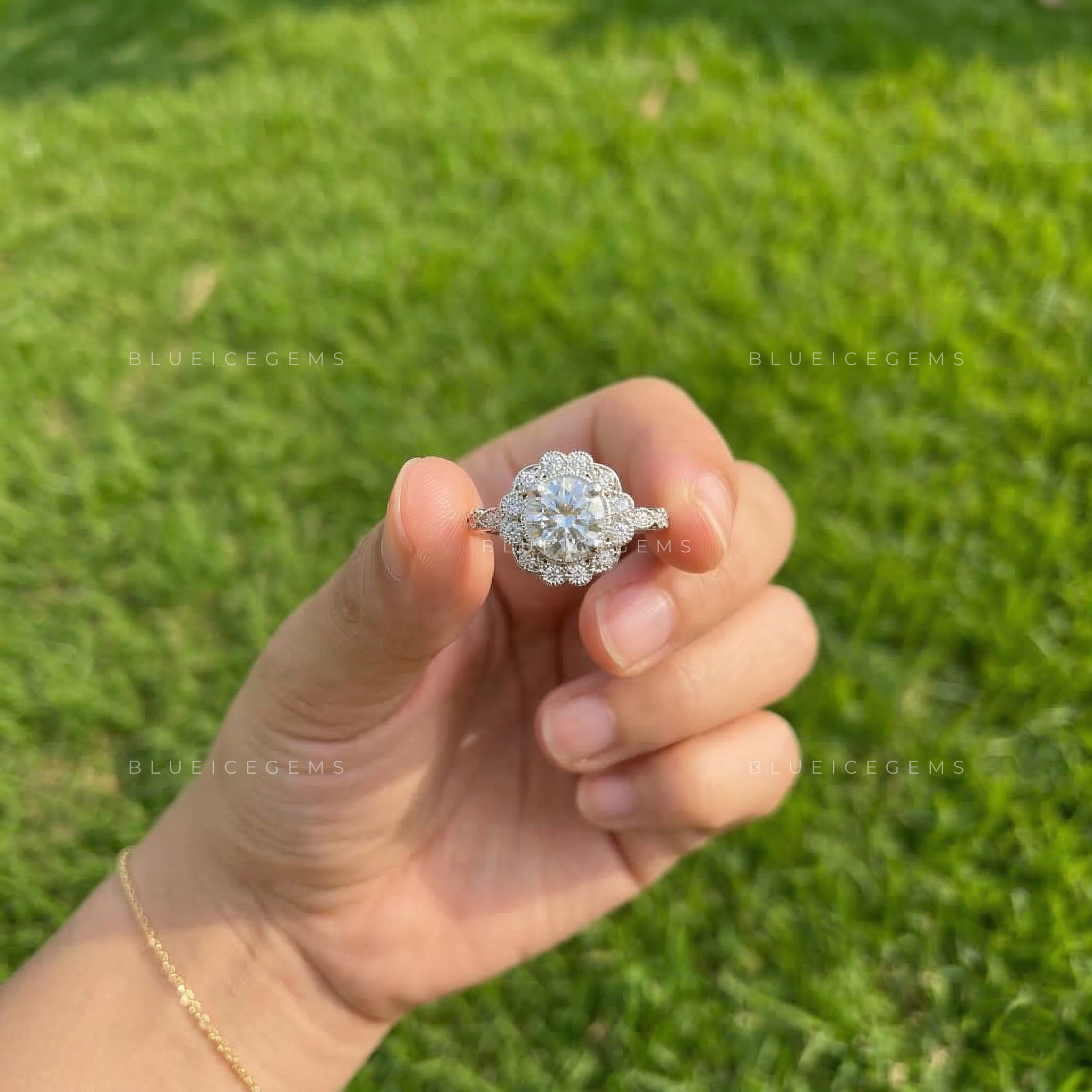 Eternal Radiance Round Brilliant Cut Hidden Halo Ring