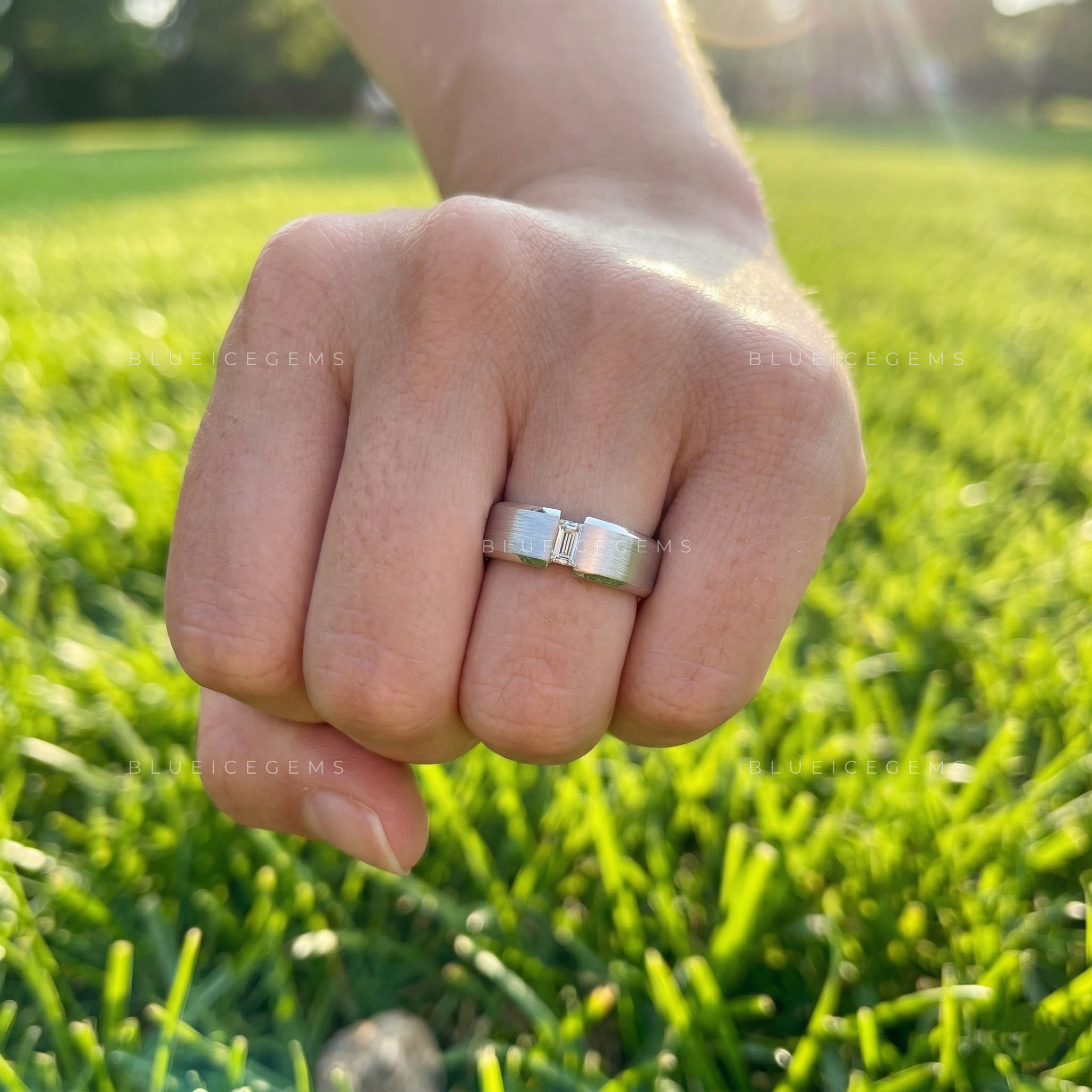The "Urban Edge" Baguette Solitaire: A Bold Men’s Statement Ring