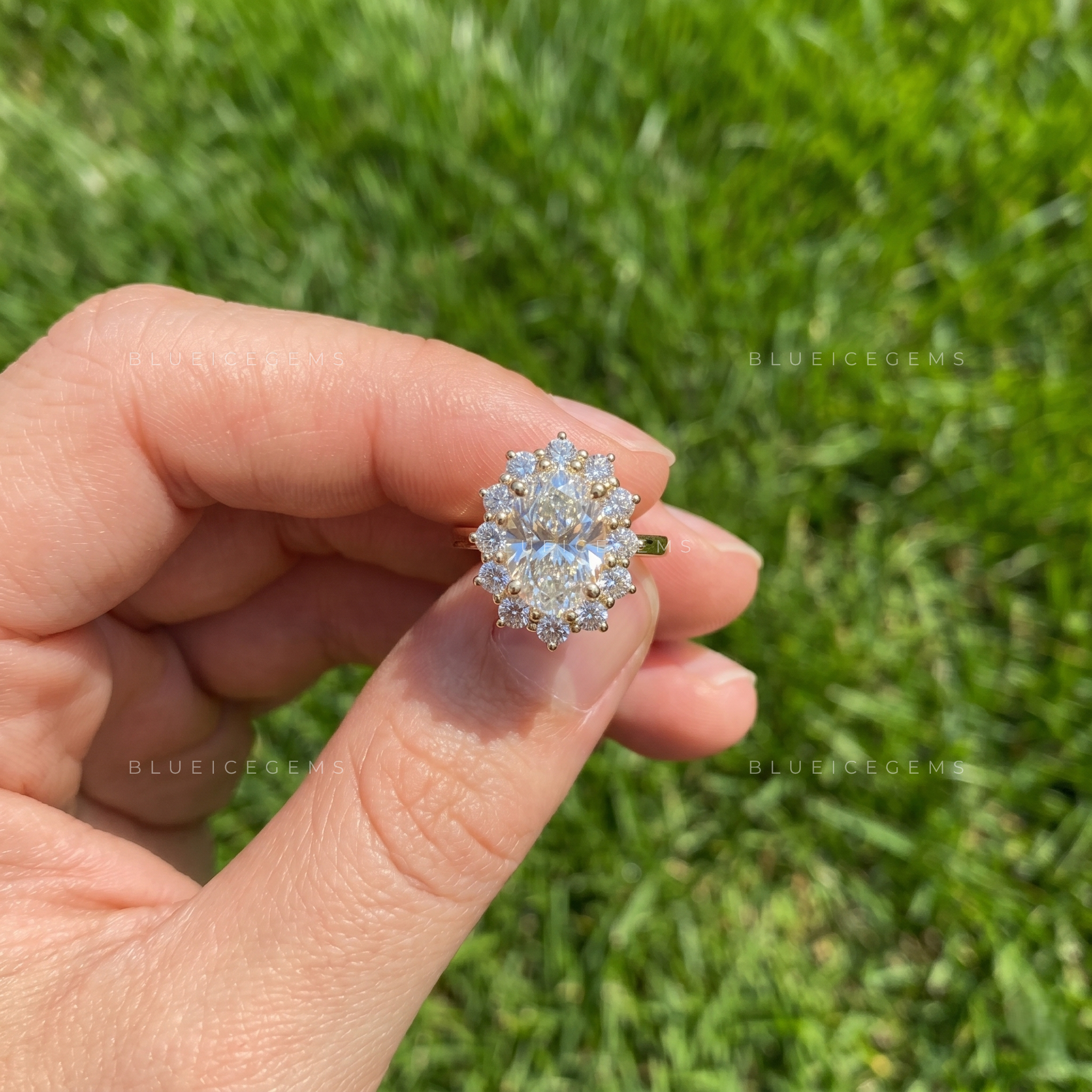 Enchanted Whisper Oval Cut Pavé Accent Engagement Ring