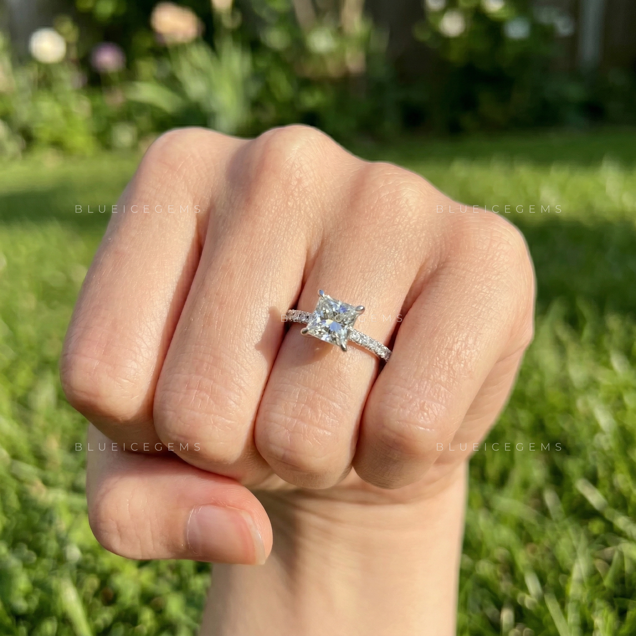 Modern Majesty Princess Cut Pavé Engagement Ring