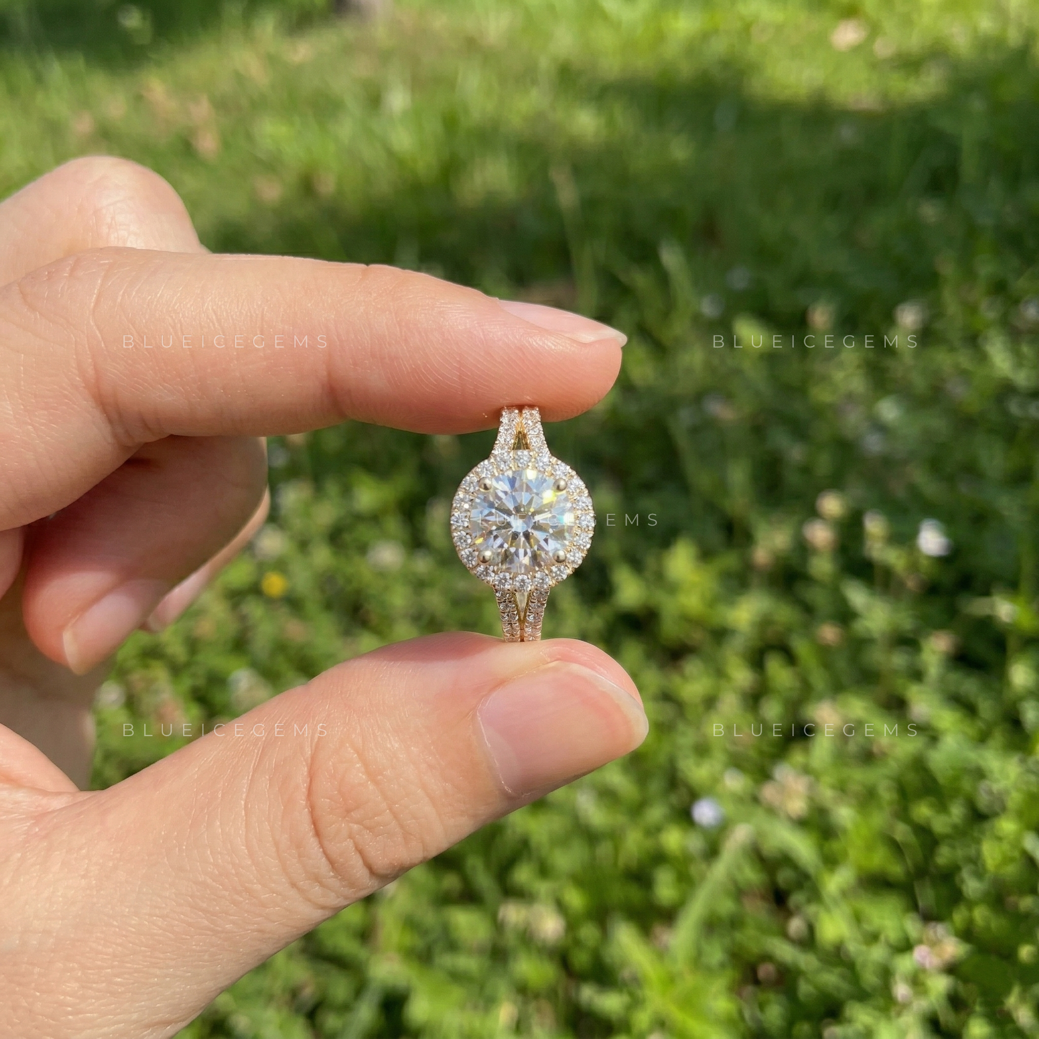 The "Star-Crossed" Halo: Dreamy Split Shank Ring for Modern Icons