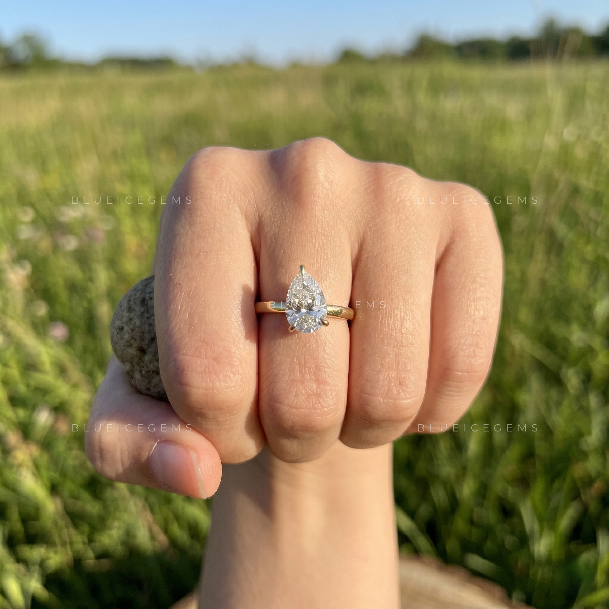 Velora Pear Cut Classic Solitaire Engagement Ring