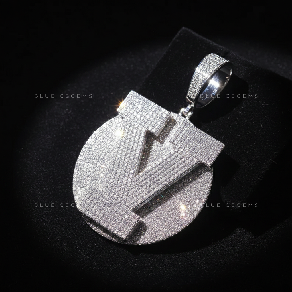 "W" Custom Two-Tone Spinner Pendant