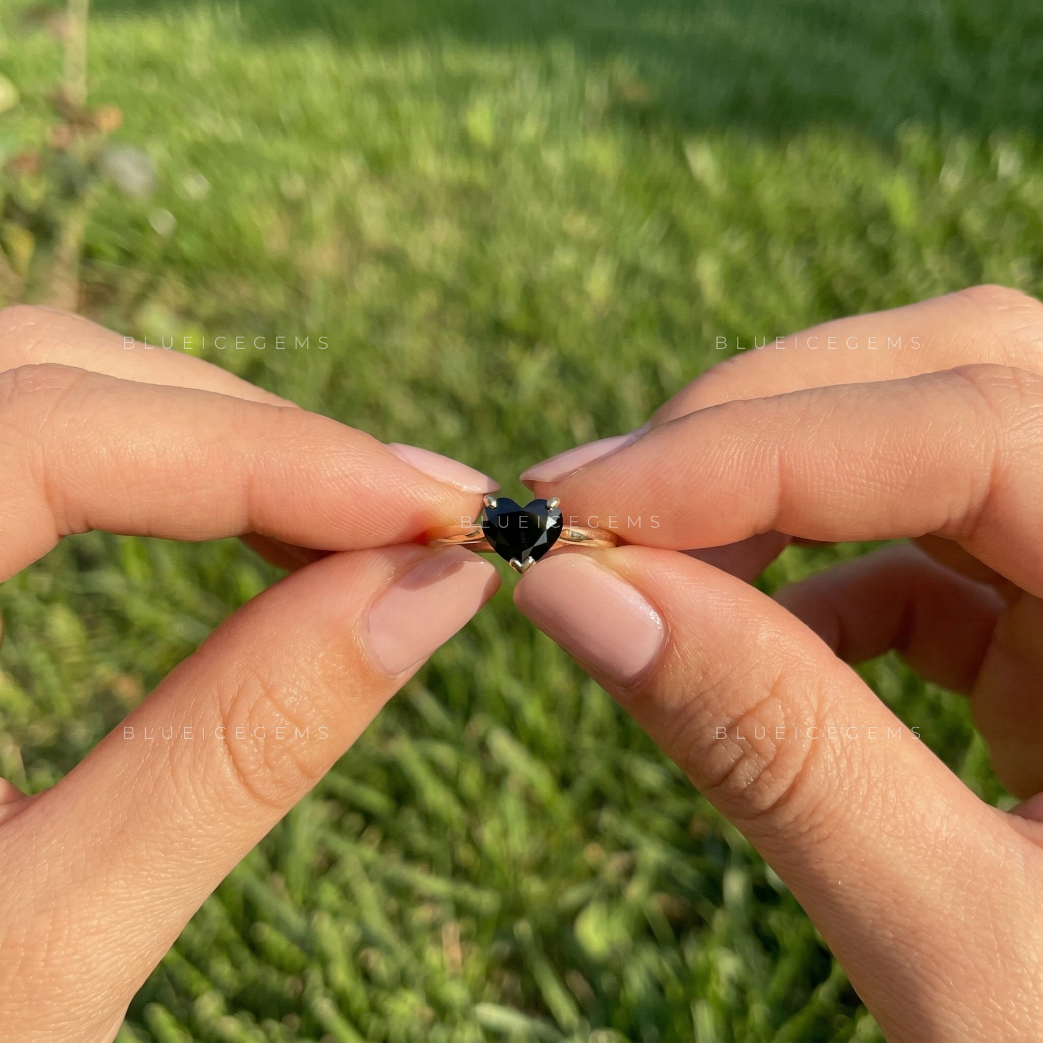 Midnight Noir Heart Cut Black Moissanite Solitaire Ring