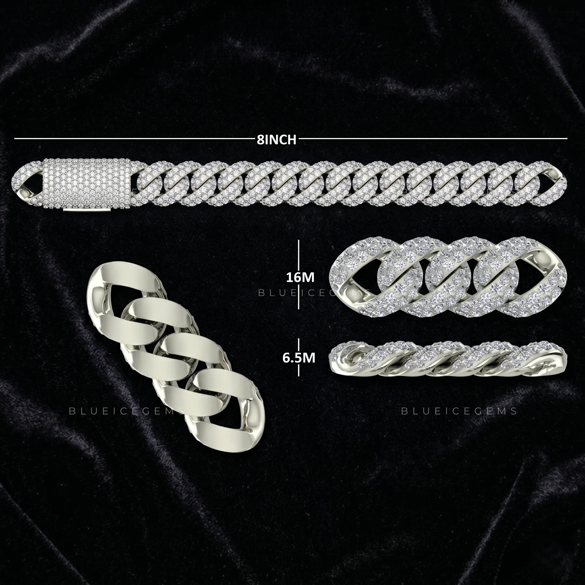 Iced Out 16mm Cuban Link Bracelet