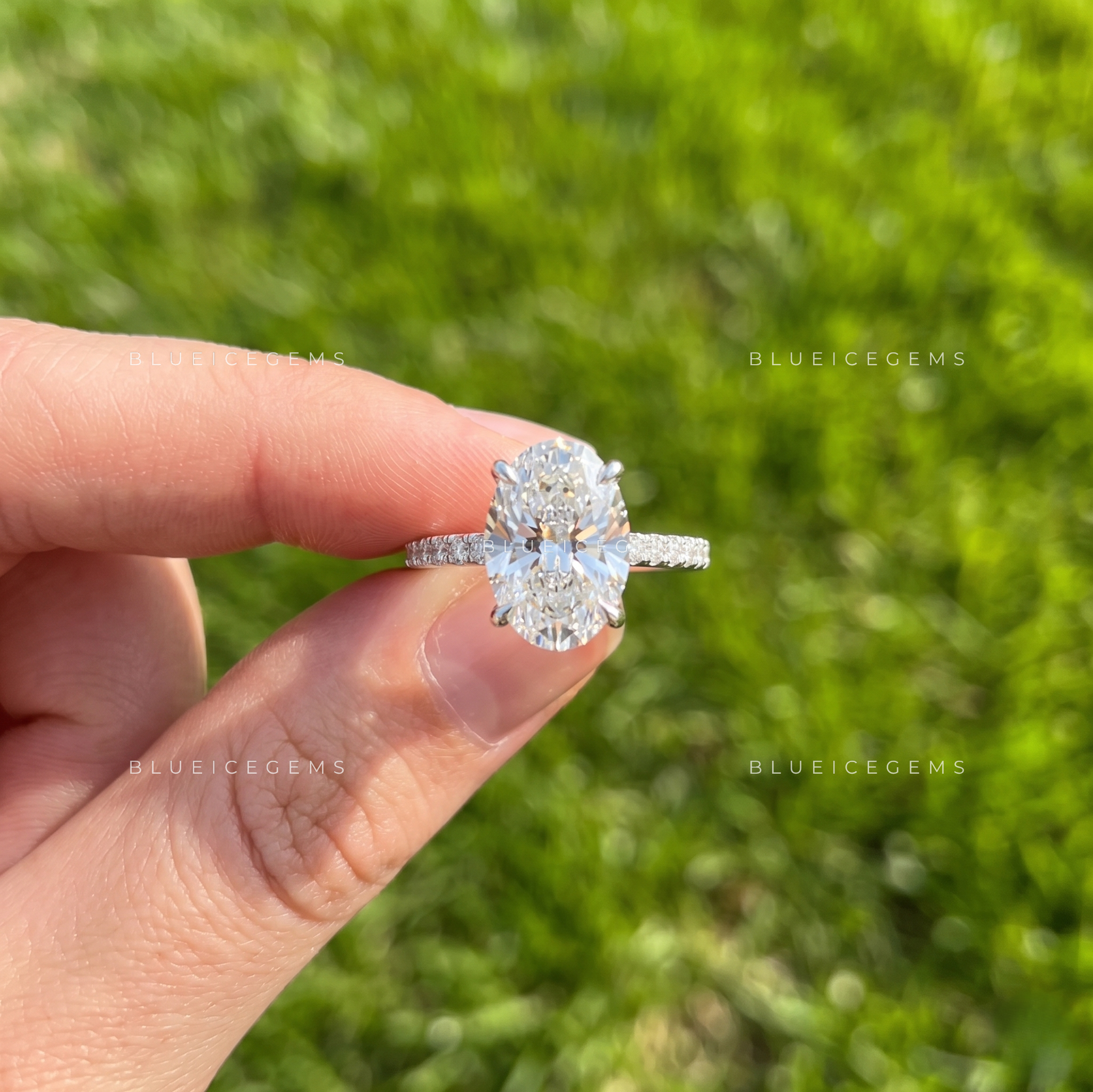 Imperial Glow Oval Cut Pavé Engagement Ring