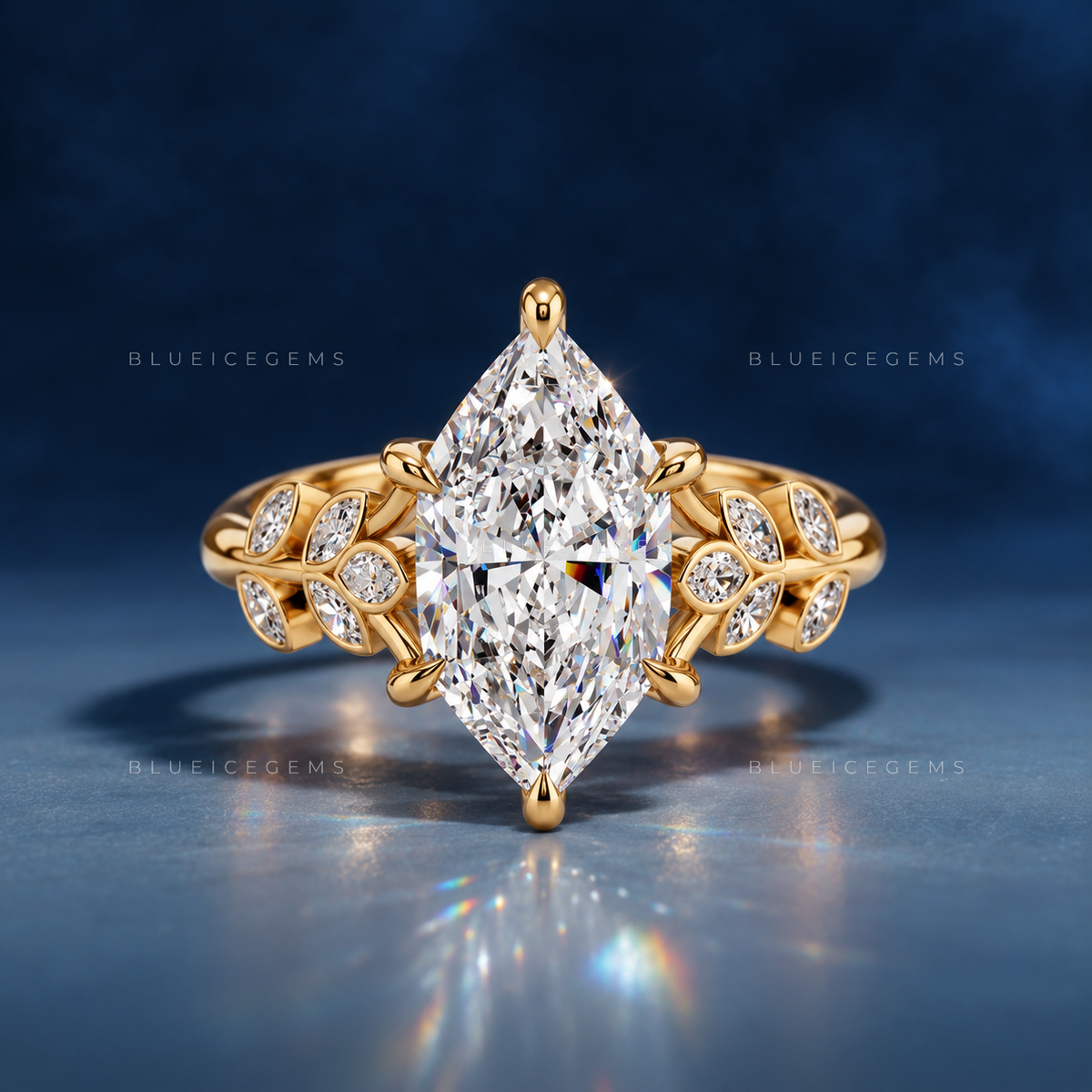 Florence Vine-Detail Dutch Marquise Engagement Ring