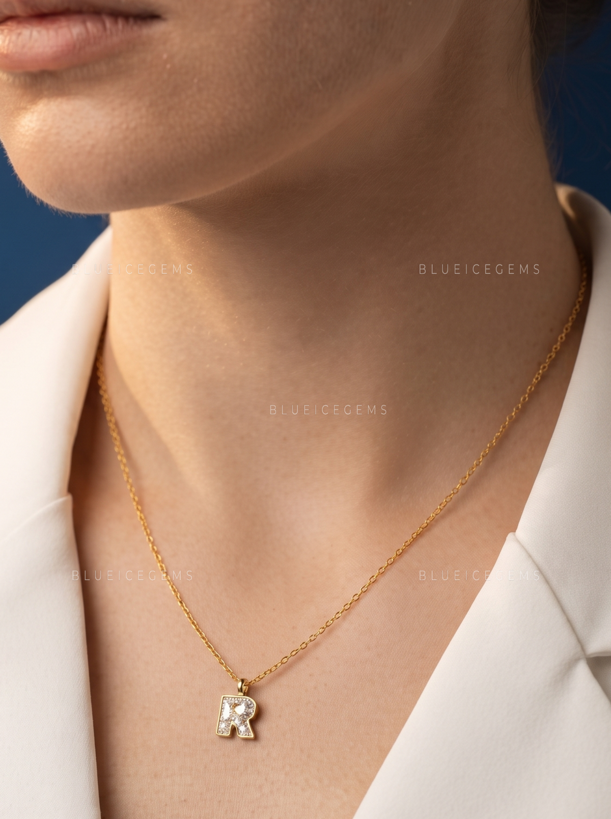 R Initial Solitaire Diamond Pendant