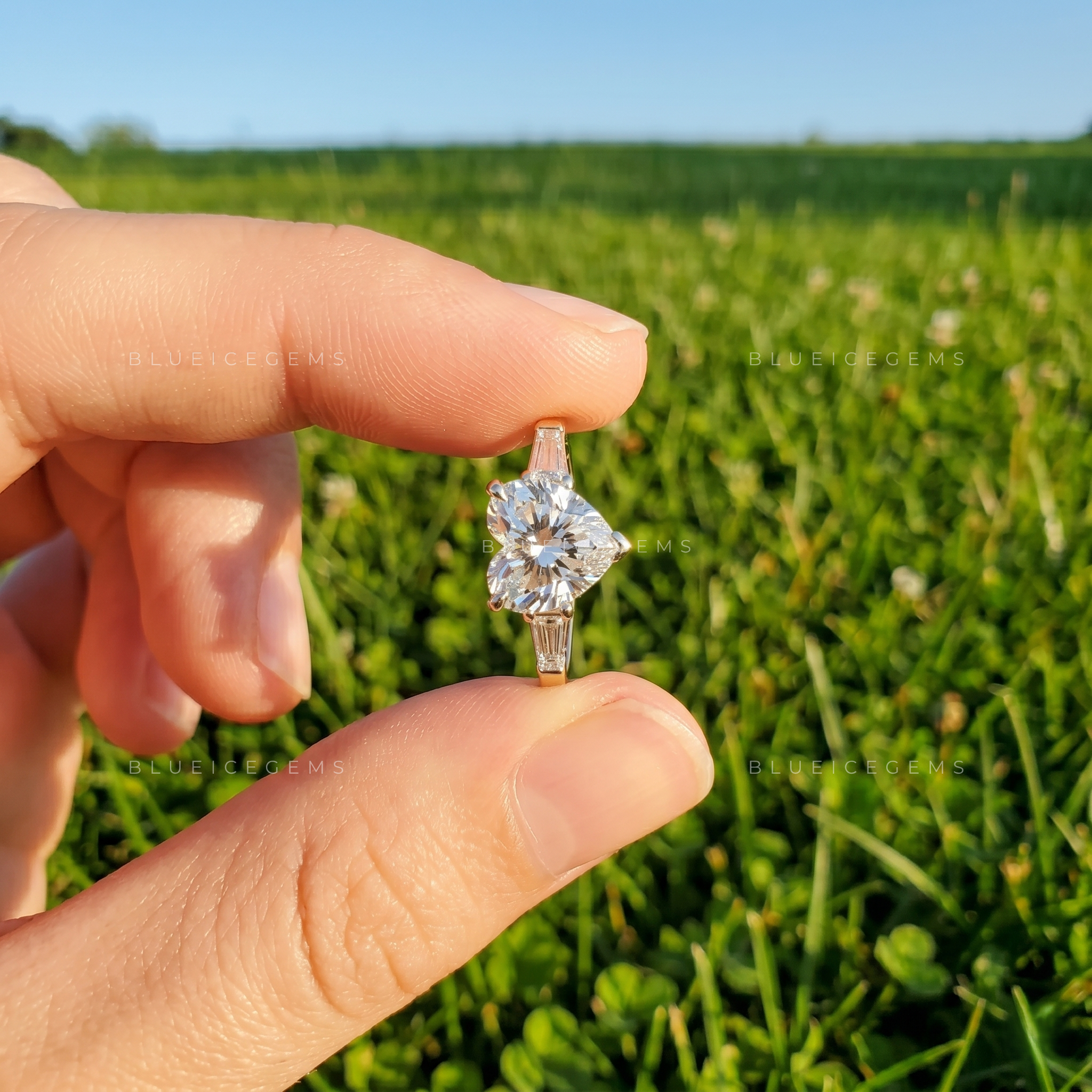 Infinite Romance Heart Cut Elegantly Accented Silhouette Engagement Ring