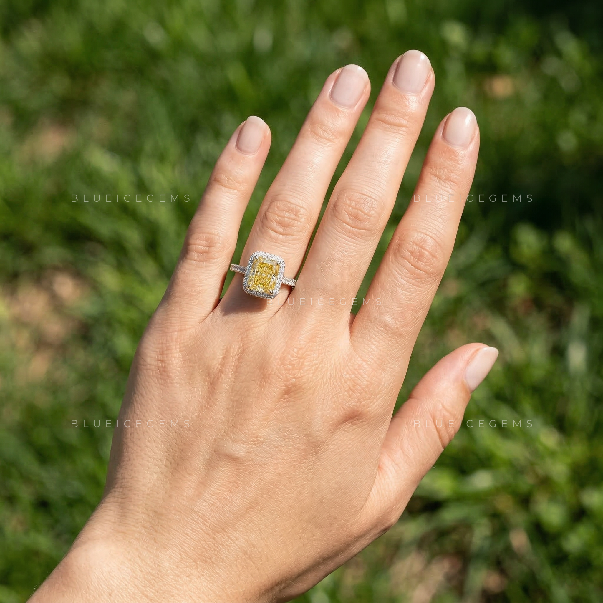 Golden Solitaire Radiant Cut Fancy Yellow Ring