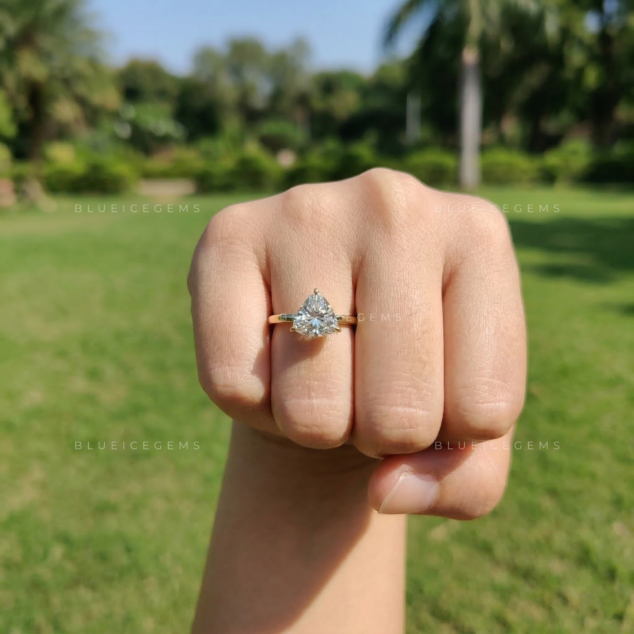 Celestial Zenith Trillion Cut Solitaire Ring