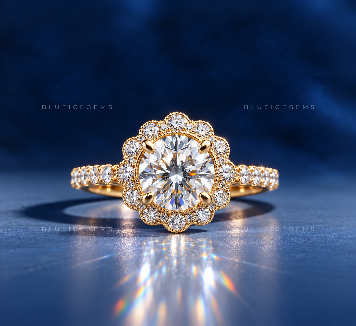 Eternal Radiance Round Brilliant Cut Hidden Halo Ring