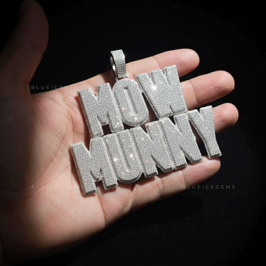 "MOW MUNNY" Two-Tier Custom Block Pendant