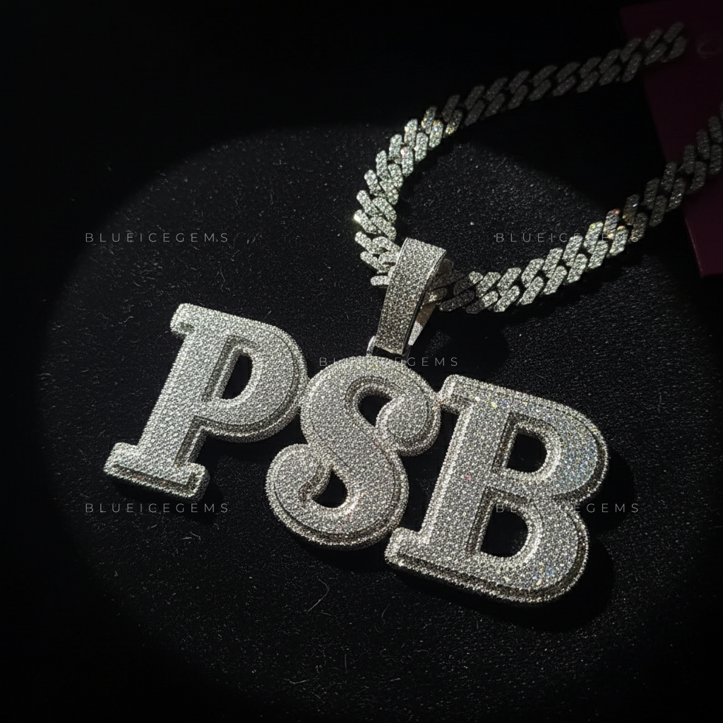 "SOLO" Custom Bubble Letter Iced-Out Pendant