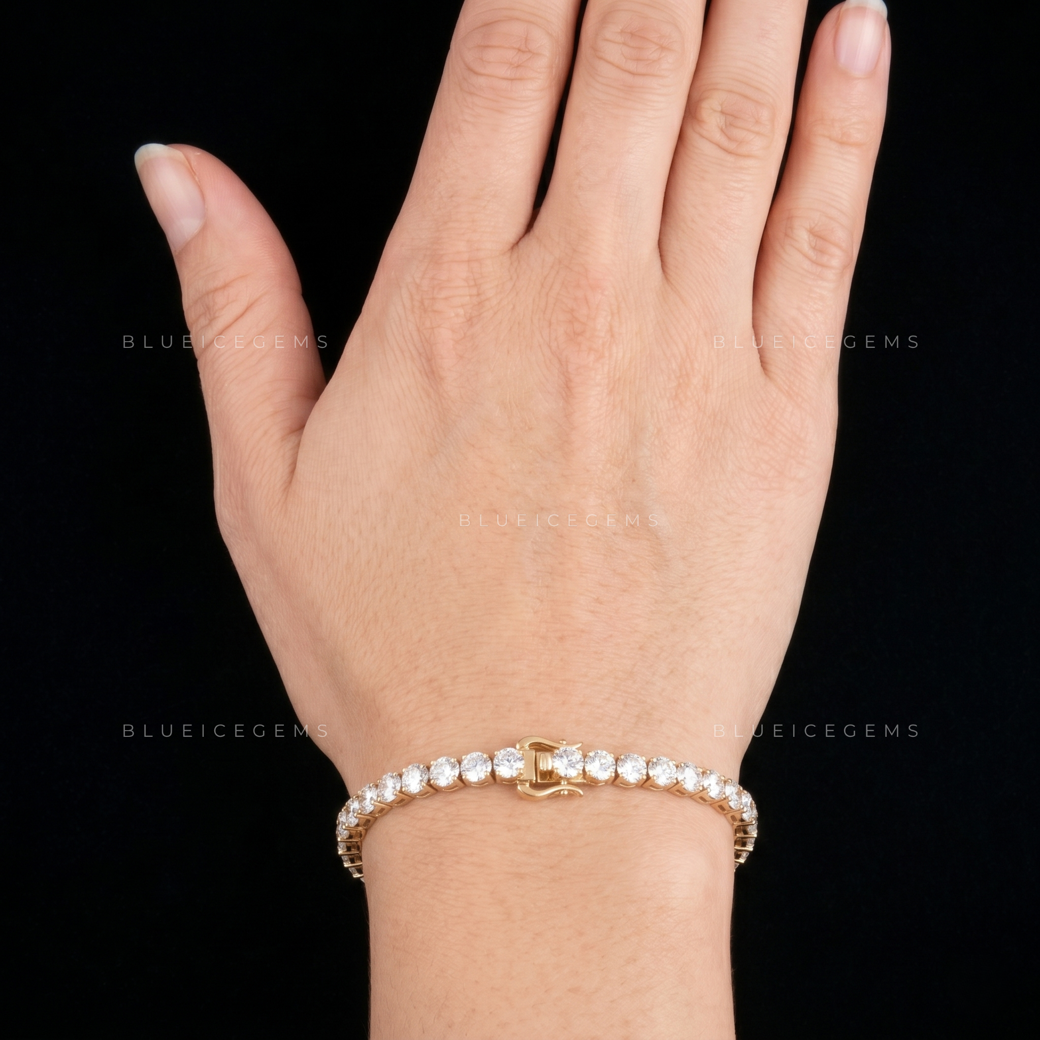 Elite Solid-Gold Brilliance High-Luster Tennis Masterpiece