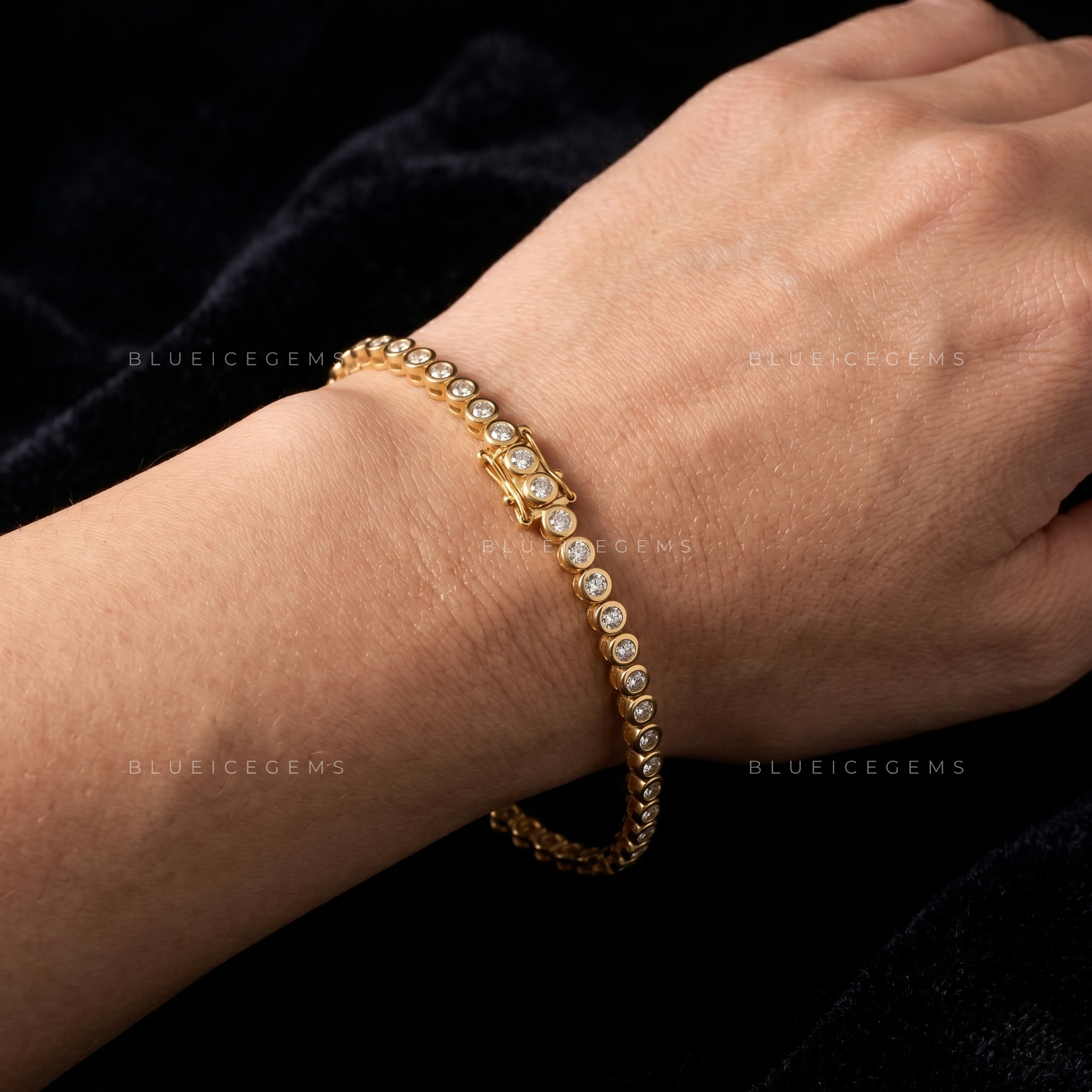 Golden Halo 5mm Bezel-Set Iced Tennis Masterpiece