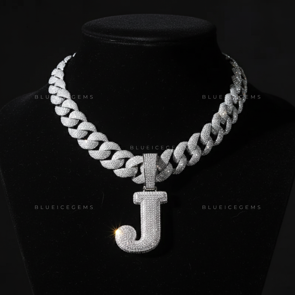 "J" Custom 3D Bubble Initial Pendant