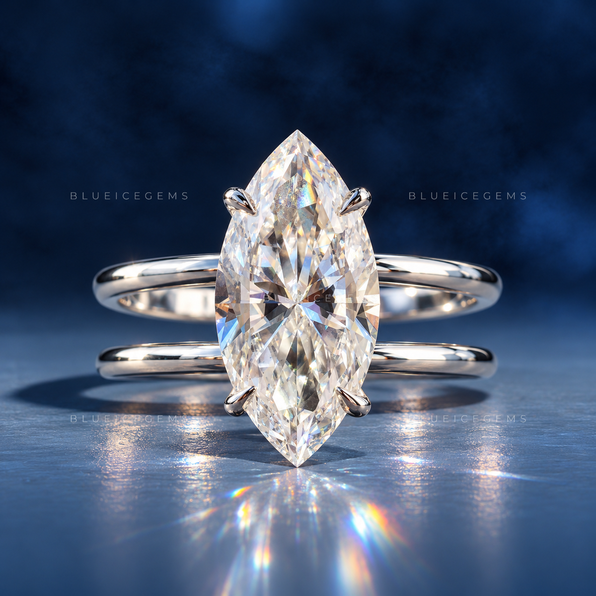 Celestial Radiance Marquise Cut Solitaire Ring