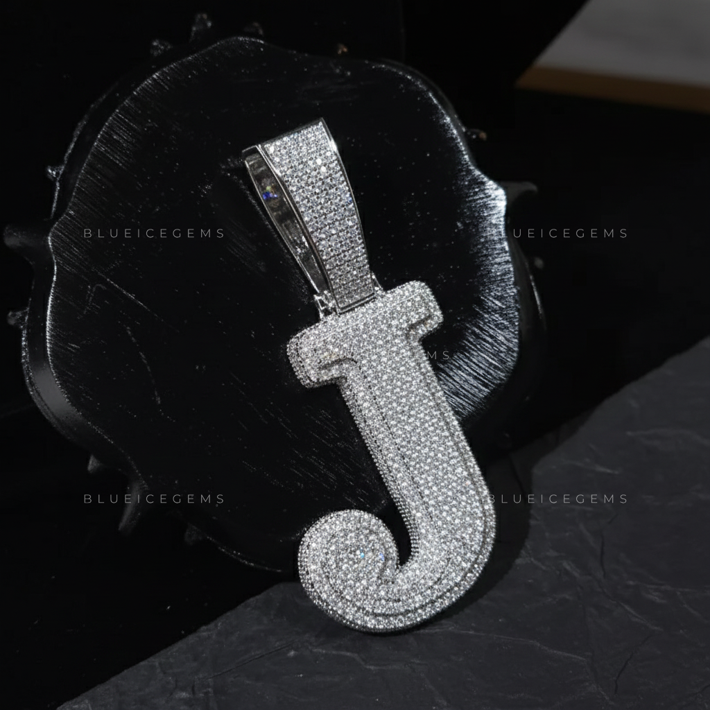 "J" Custom 3D Bubble Initial Pendant