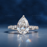 Graceful Pear Cut Hidden Halo Engagement Ring