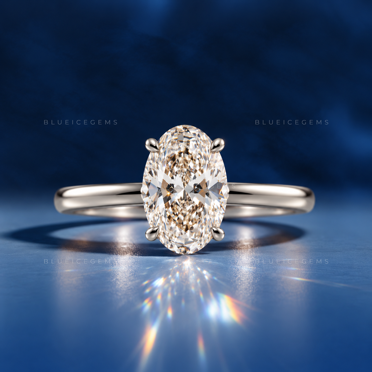 Luminous Splendor Certified Oval Cut Solitaire Engagement Ring
