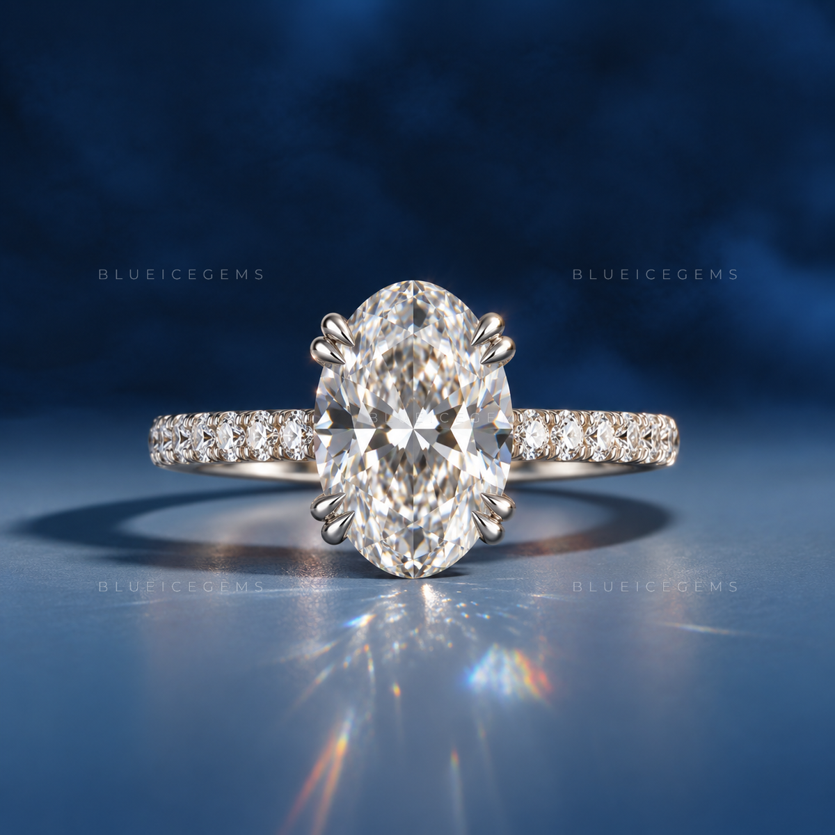 Enchanted Whisper Hidden Halo Oval Cut Engagement Ring