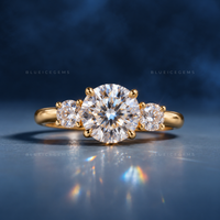 Eternal Harmony Round Cut Three Stone Trilogy Engagement Ring
