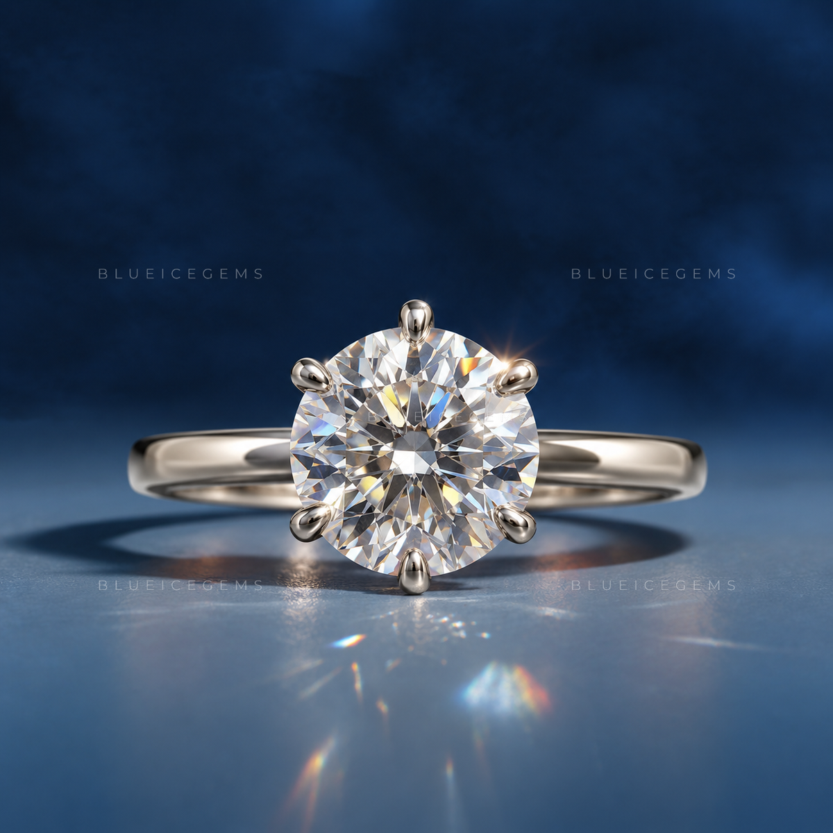 Pure Splendor Classic Six Prong Round Cut Solitaire Engagement Ring
