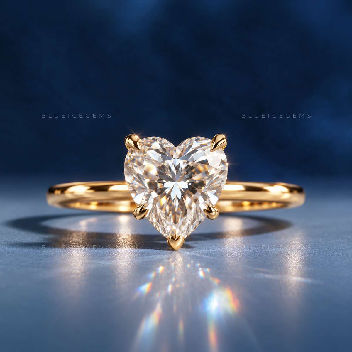 Pure Devotion Heart Cut Solitaire Engagement Ring