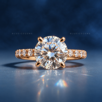 Enchanting Elegance Round Cut Hidden Halo Pave Engagement Ring