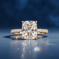 Opulent Majesty Elongated Cushion Cut Pave Engagement Ring