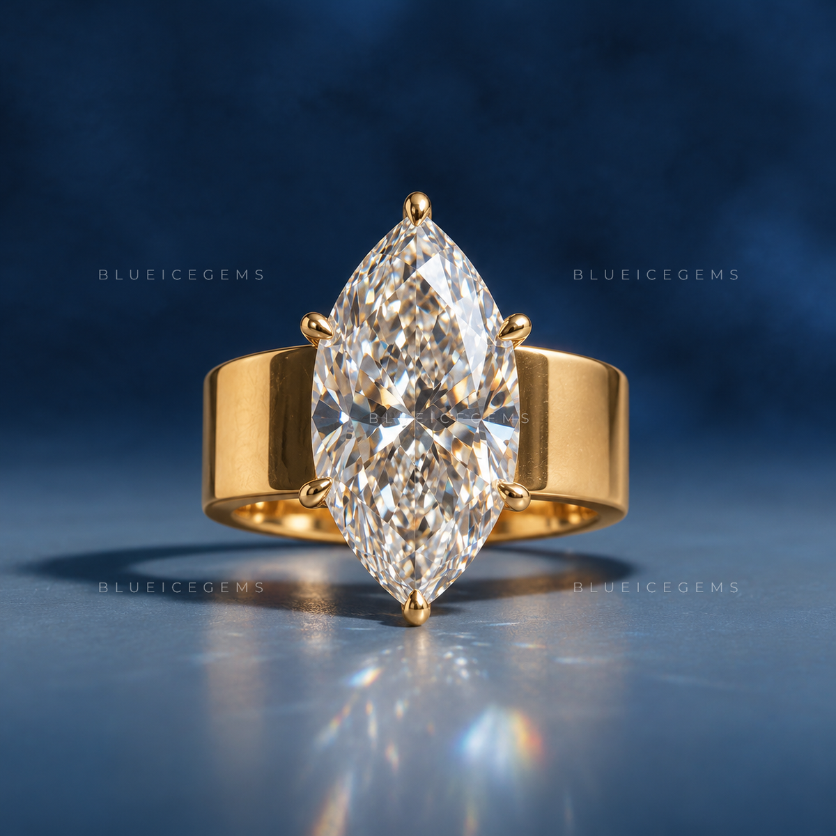 Vintage Elegance Dutch Marquise Cut Cigar Band Solitaire Engagement Ring