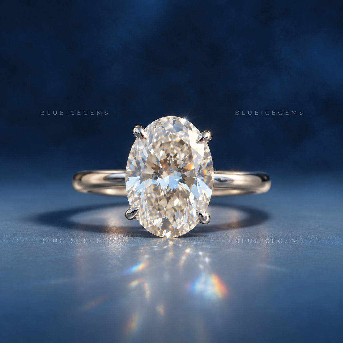 Radiant Oval Brilliant Cut Solitaire Engagement Ring