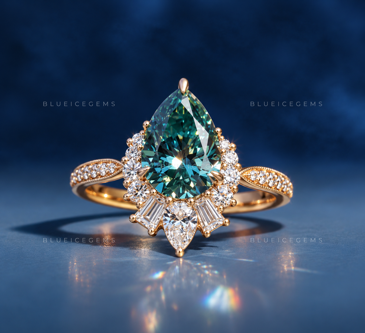 Vintage Pear Cut Engagement Ring
