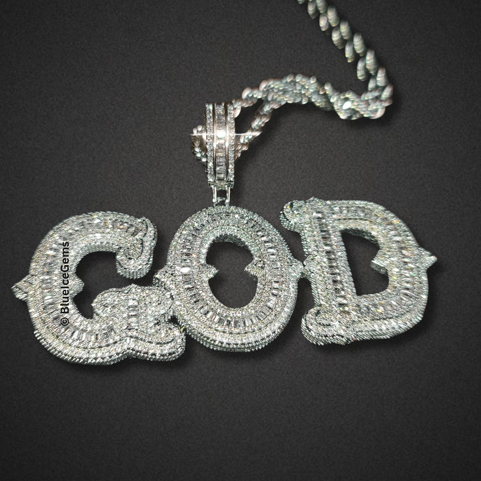 Custom Iced-Out Block Letter Necklace