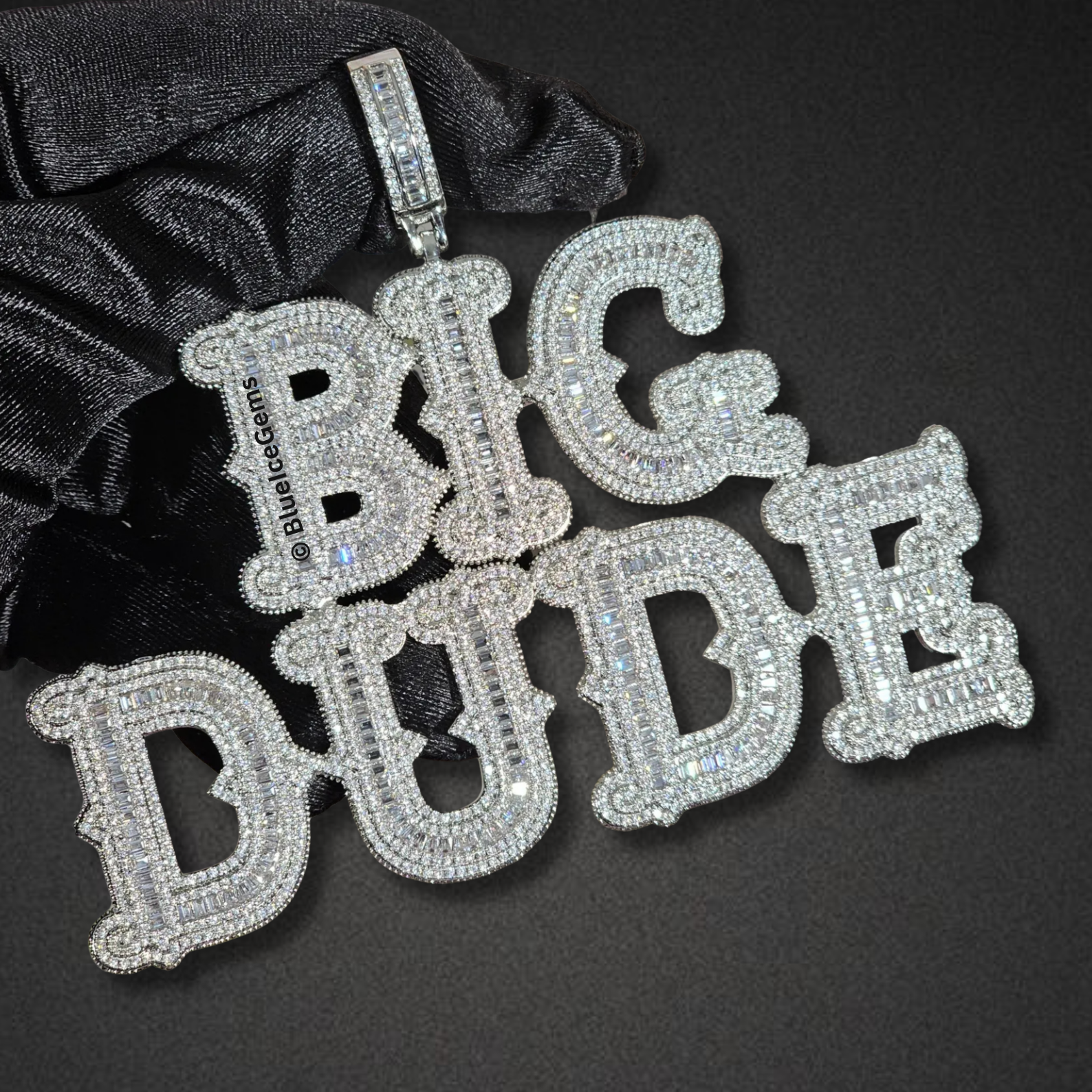 Custom Iced-Out Block Letter Necklace