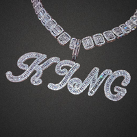 Custom Baguette "King" Cursive Necklace