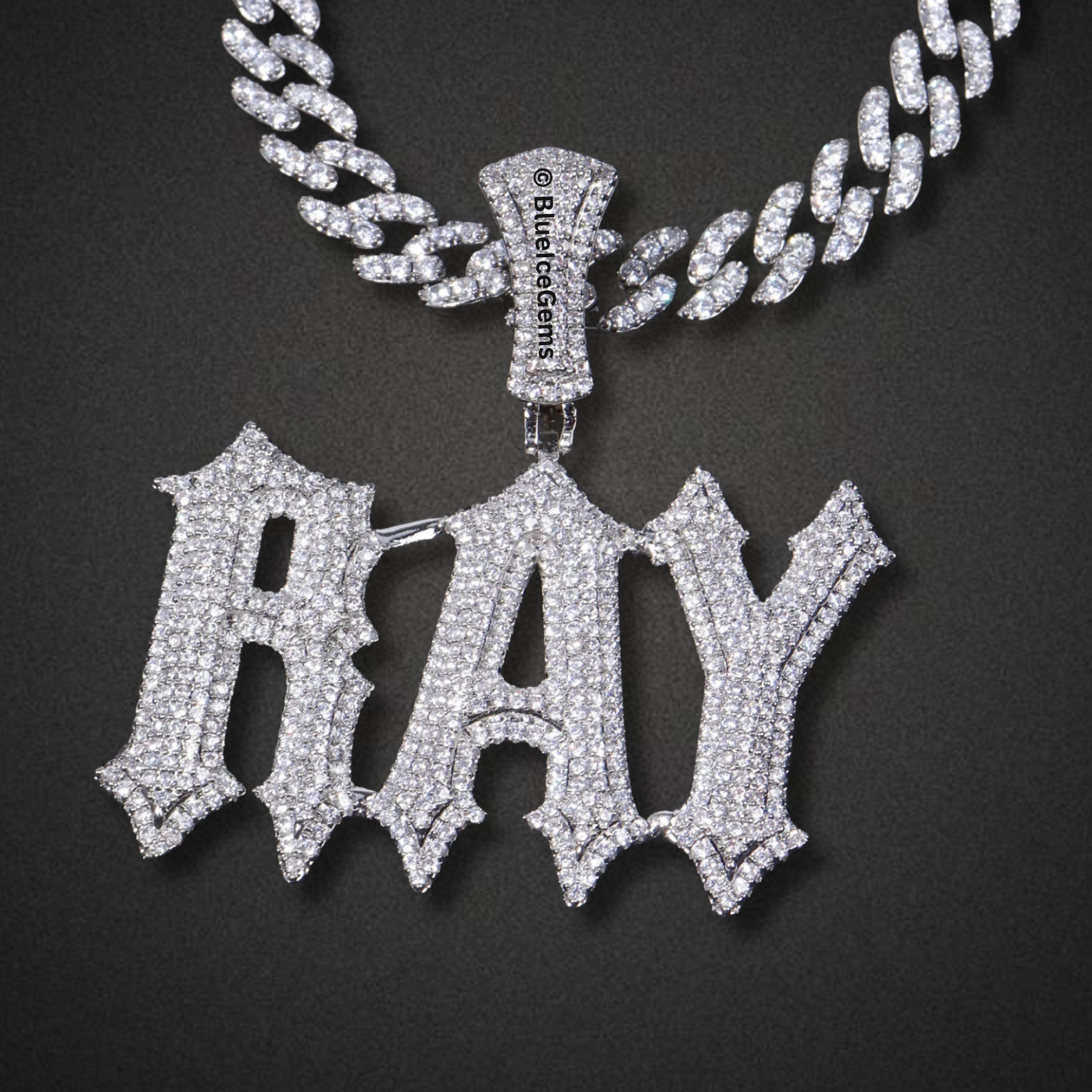Custom Old English Nameplate Necklace