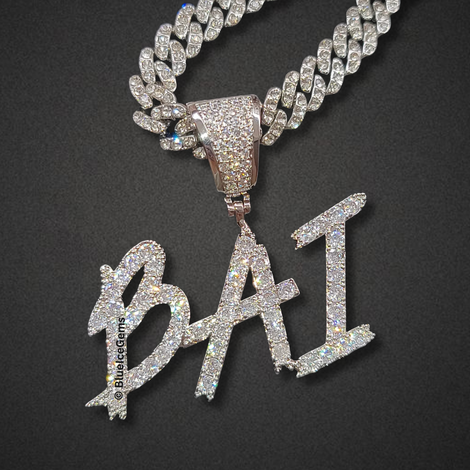 Iced-Out "Graffiti" Font Name Necklace