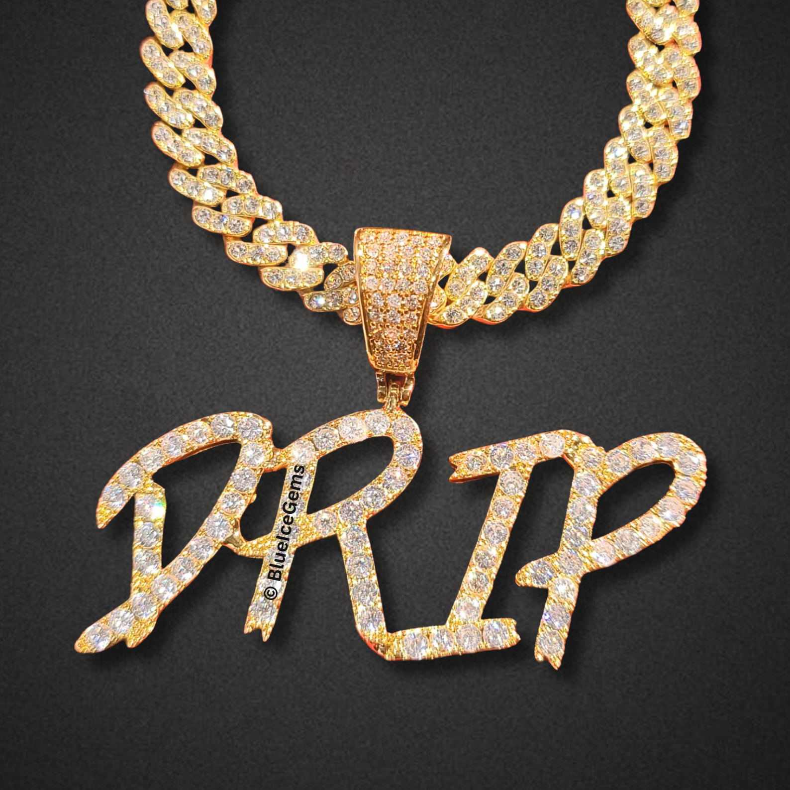 Iced-Out "Graffiti" Font Name Necklace