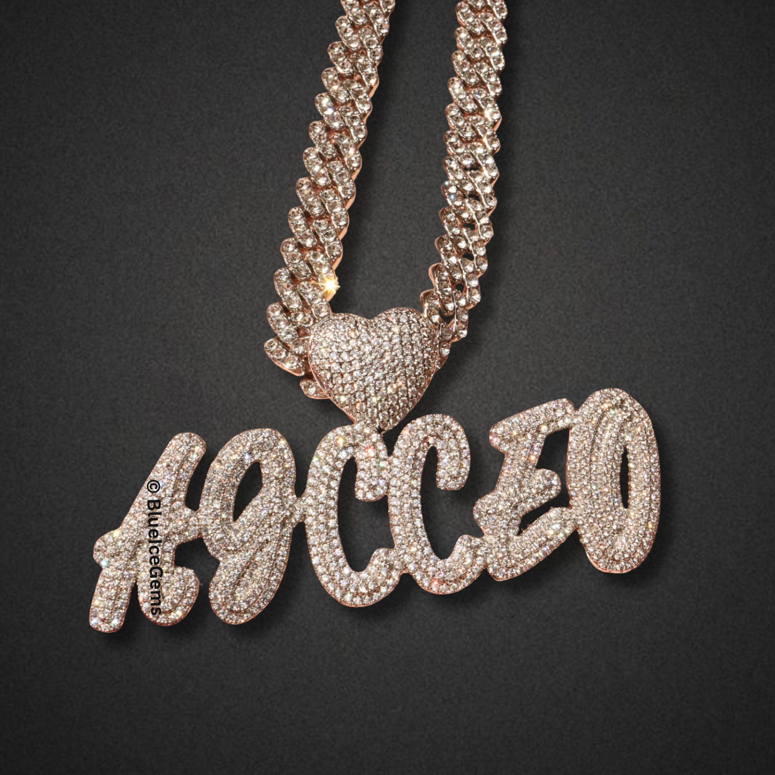 Custom Iced-Out "Bubble" Font Name Necklace