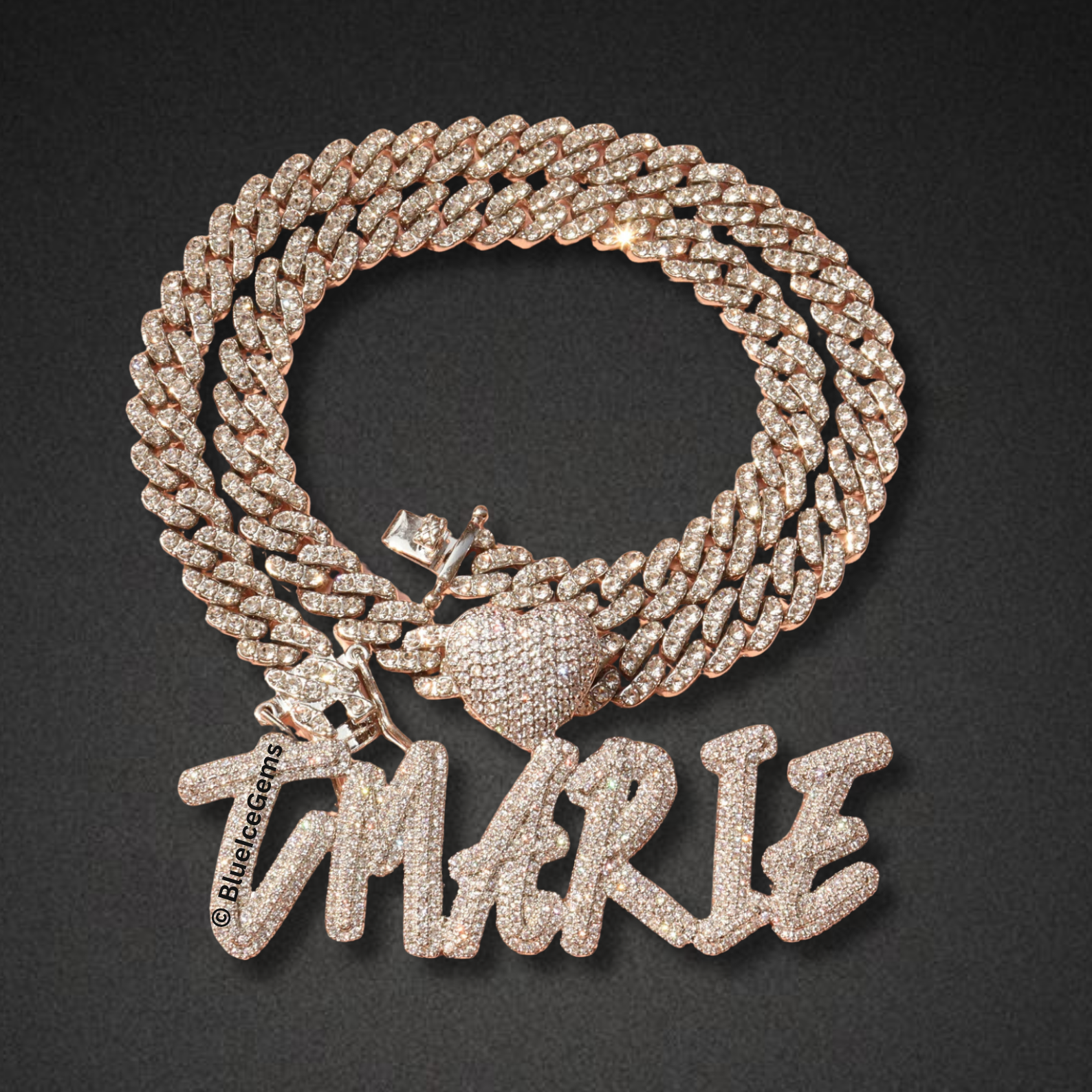 Custom Iced-Out "Bubble" Font Name Necklace