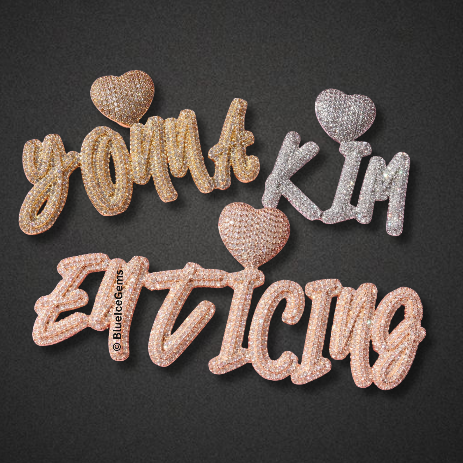 Custom Iced-Out "Bubble" Font Name Necklace